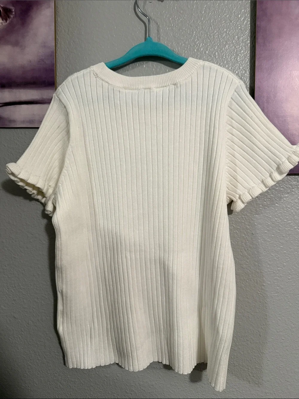H&M knit ribbed top sweater 8/10 years girls new white ecru